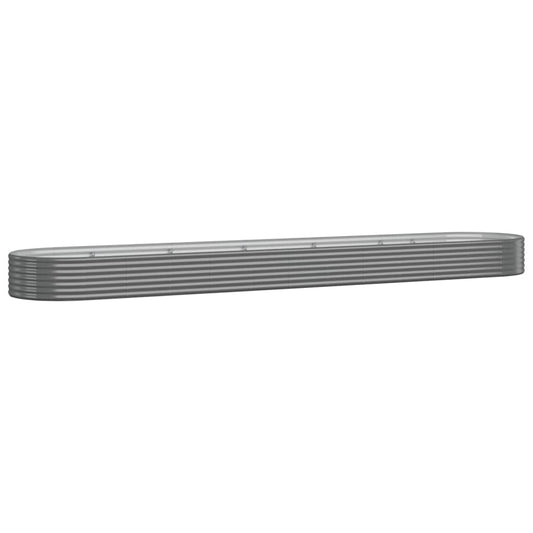 vidaXL Garden Raised Bed Galvanised Steel 507x100x36 cm Grey