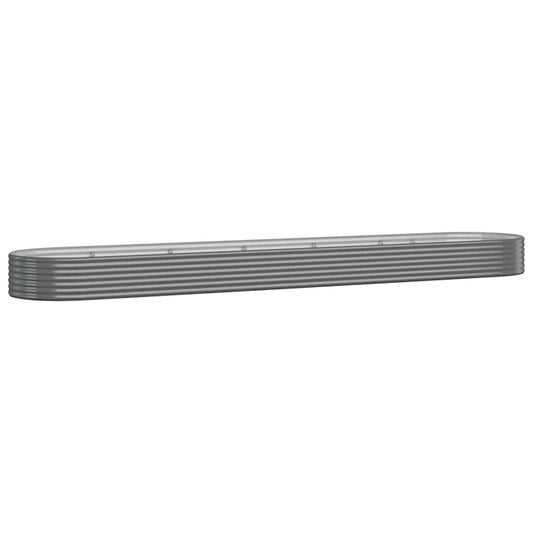 vidaXL Garden Raised Bed Galvanised Steel 507x100x36 cm Grey