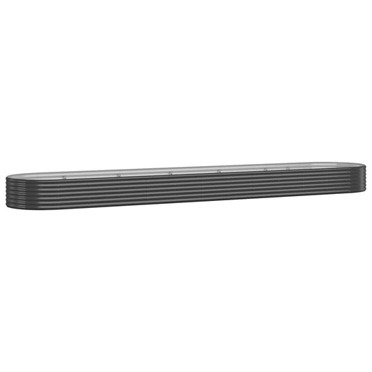 vidaXL Garden Raised Bed Galvanised Steel 507x100x36 cm Anthracite