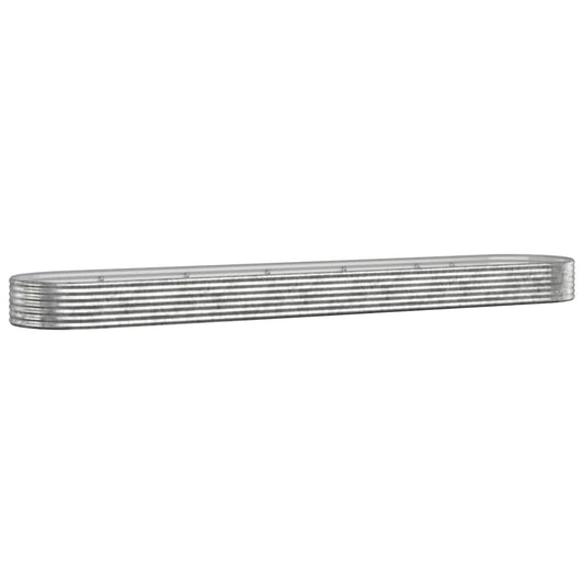 vidaXL Garden Raised Bed Galvanised Steel 507x100x36 cm Silver
