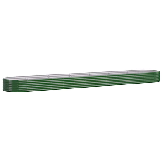 vidaXL Garden Raised Bed Galvanised Steel 544x100x36 cm Green