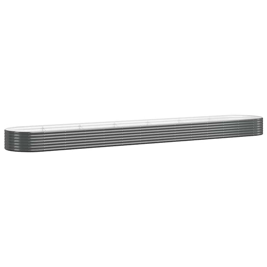 vidaXL Garden Raised Bed Galvanised Steel 544x100x36 cm Anthracite