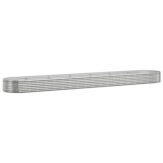 vidaXL Garden Raised Bed Galvanised Steel 544x100x36 cm Silver