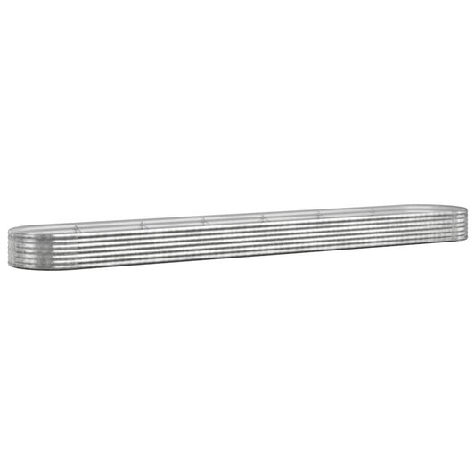vidaXL Garden Raised Bed Galvanised Steel 544x100x36 cm Silver