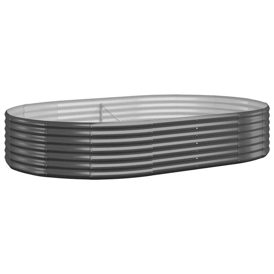 vidaXL Garden Raised Bed Galvanised Steel 214x140x36 cm Anthracite
