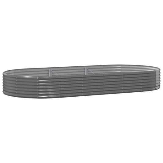 vidaXL Garden Raised Bed Galvanised Steel 296x140x36 cm Grey