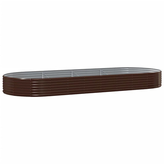 vidaXL Garden Raised Bed Galvanised Steel 373x140x36 cm Brown