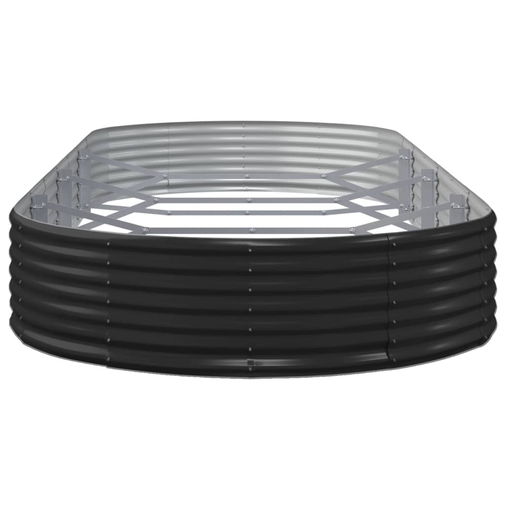 vidaXL Garden Raised Bed Galvanised Steel 373x140x36 cm Anthracite
