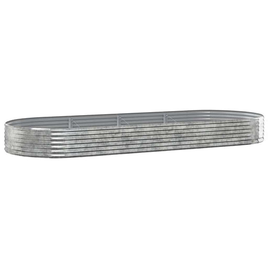 vidaXL Garden Raised Bed Galvanised Steel 373x140x36 cm Silver