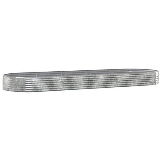 vidaXL Garden Raised Bed Galvanised Steel 450x140x36 cm Silver