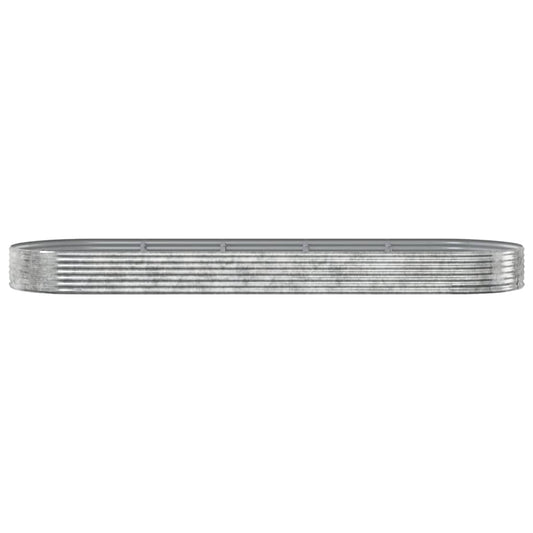 vidaXL Garden Raised Bed Galvanised Steel 450x140x36 cm Silver