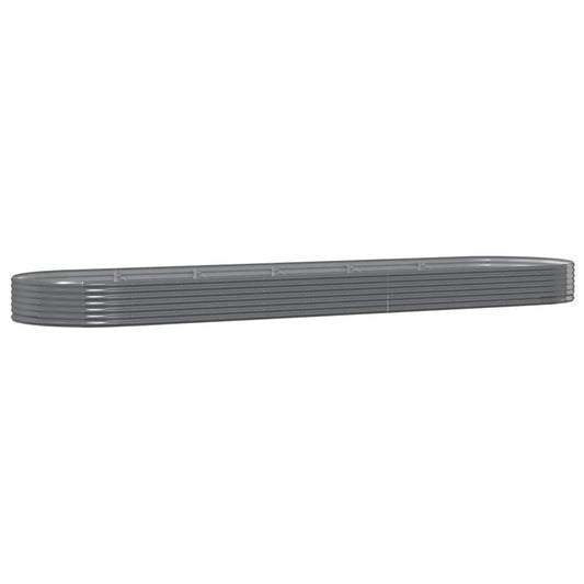 vidaXL Garden Raised Bed Galvanised Steel 523x140x36 cm Grey