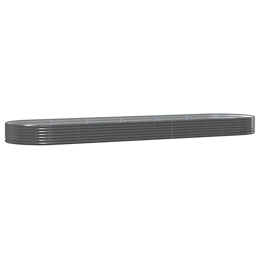 vidaXL Garden Raised Bed Galvanised Steel 523x140x36 cm Anthracite