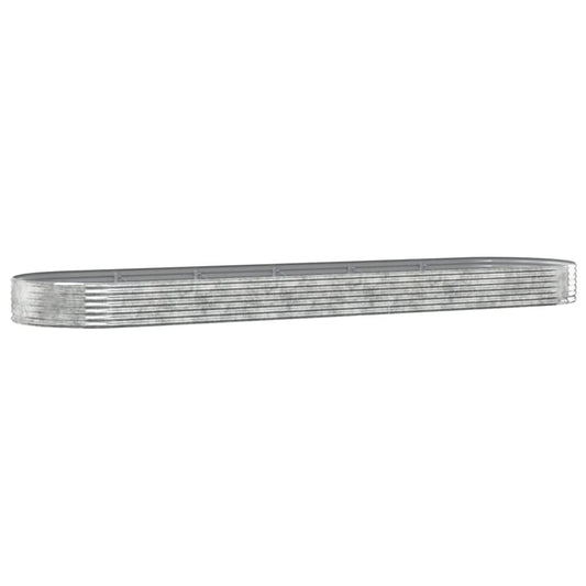 vidaXL Garden Raised Bed Galvanised Steel 523x140x36 cm Silver