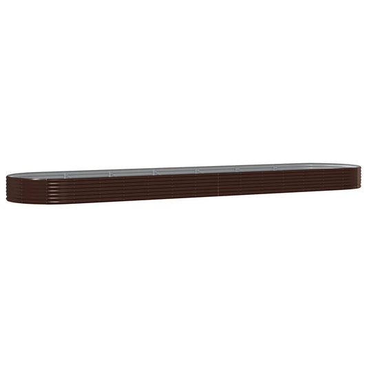 vidaXL Garden Raised Bed Galvanised Steel 600x140x36 cm Brown