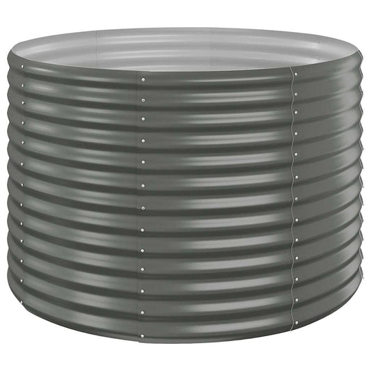 vidaXL Garden Raised Bed Galvanised Steel 100x100x68 cm Grey