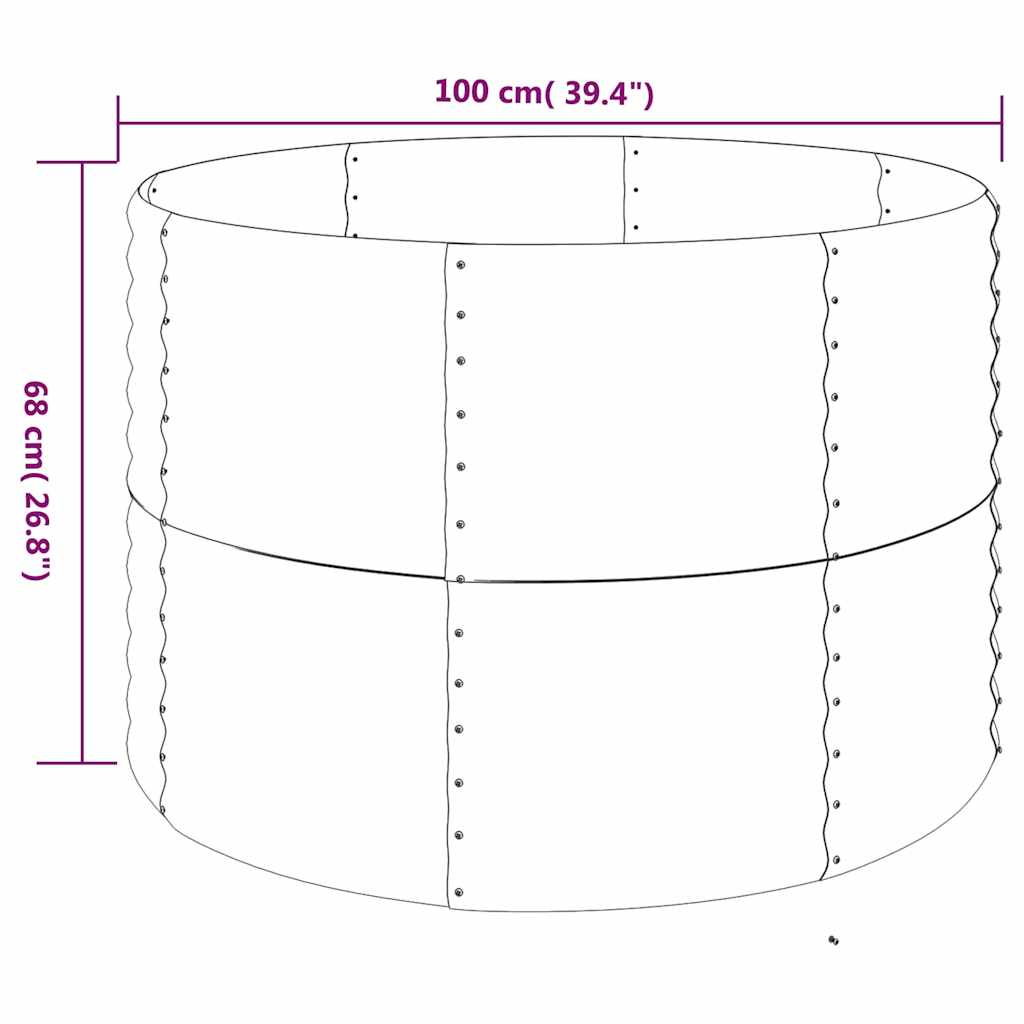 vidaXL Garden Raised Bed | Silver | Powder-coated steel | Medium | Durable