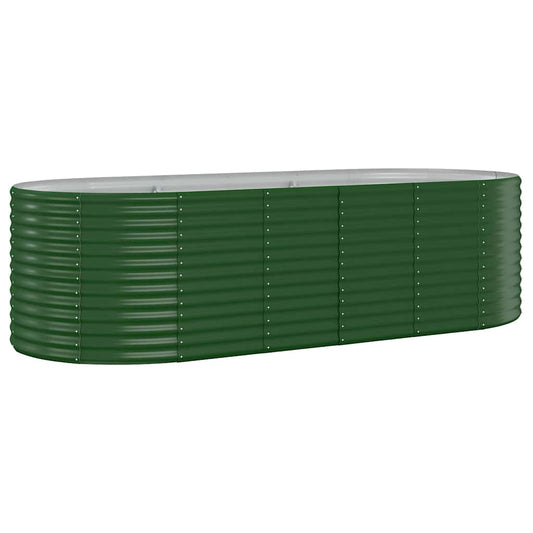 vidaXL Garden Raised Bed Galvanised Steel 249x100x68 cm Green