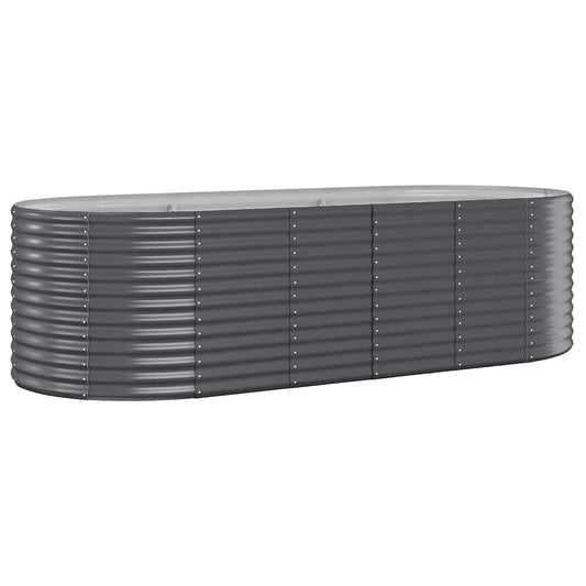 vidaXL Garden Raised Bed Galvanised Steel 249x100x68 cm Anthracite
