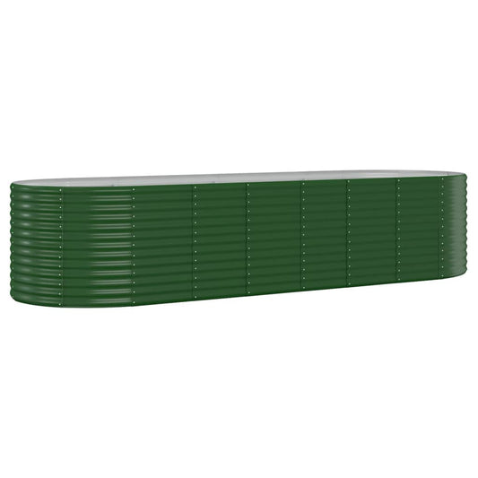 vidaXL Garden Raised Bed | Green | Powder-coated steel | Large