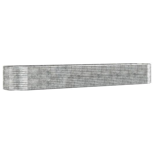 vidaXL Garden Raised Bed Silver 554x100x68 cm Powder-coated Steel