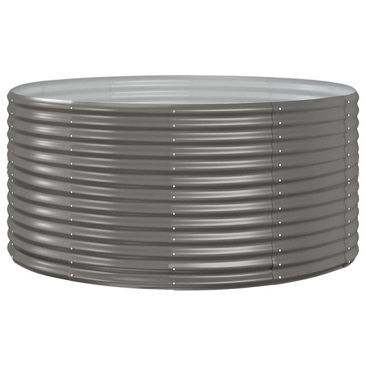vidaXL Garden Raised Bed Grey 140x140x68 cm Galvanised Steel
