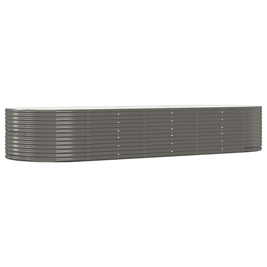 vidaXL Garden Raised Bed Grey 367x140x68 cm Galvanised Steel