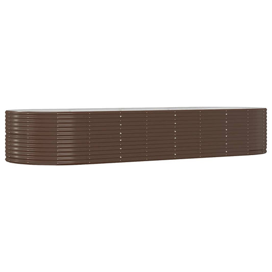 vidaXL Garden Raised Bed Brown 367x140x68 cm Galvanised Steel