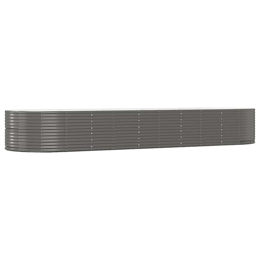 vidaXL Garden Raised Bed Grey 447x140x68 cm Galvanised Steel