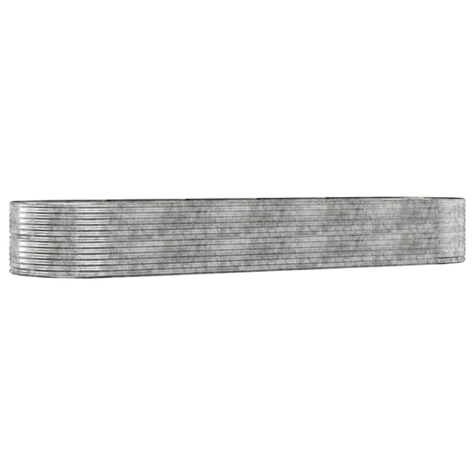 vidaXL Garden Raised Bed Silver 447x140x68 cm Galvanised Steel