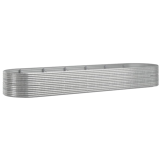 vidaXL Garden Raised Bed | Silver | Powder-coated steel | Large | Tough
