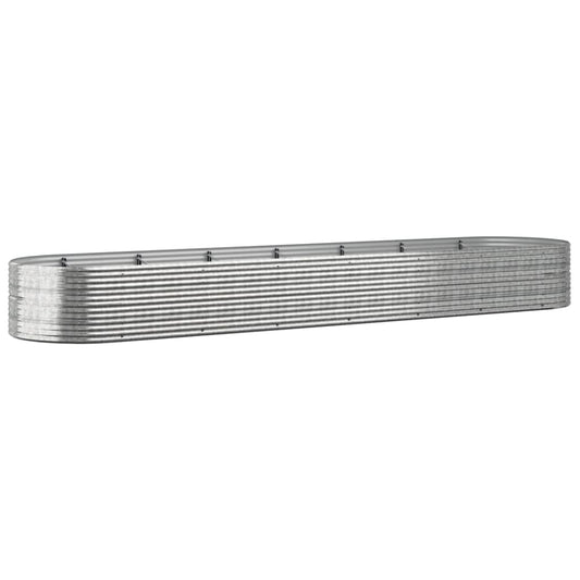 vidaXL Garden Raised Bed Powder-coated Steel 584x140x68 cm Silver