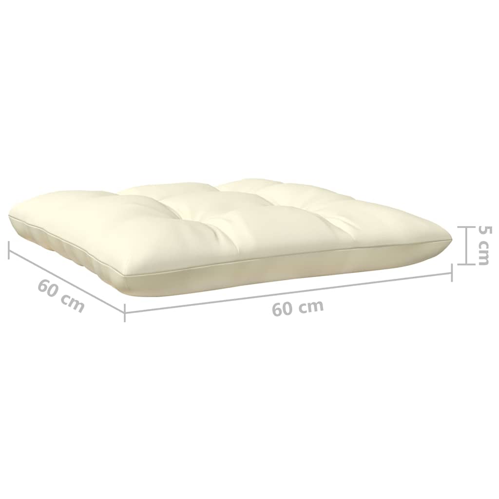 vidaXL 4 Piece Garden Lounge Set with Cream Cushions Pinewood