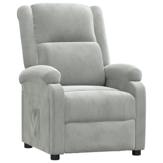 vidaXL Recliner Chair Light Grey Velvet