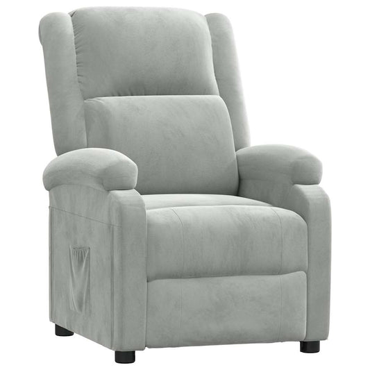 vidaXL Recliner Chair Light Grey Velvet