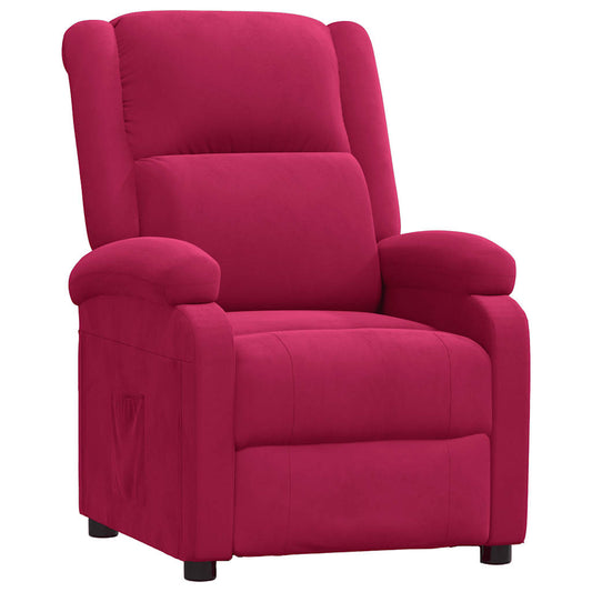 vidaXL Recliner Chair Wine Red Velvet