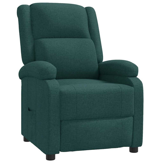 vidaXL Recliner Chair Dark Green Fabric