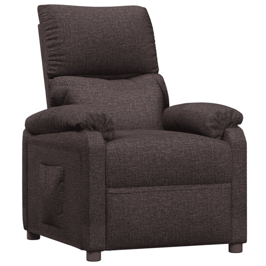 vidaXL Recliner Chair Dark Brown Fabric
