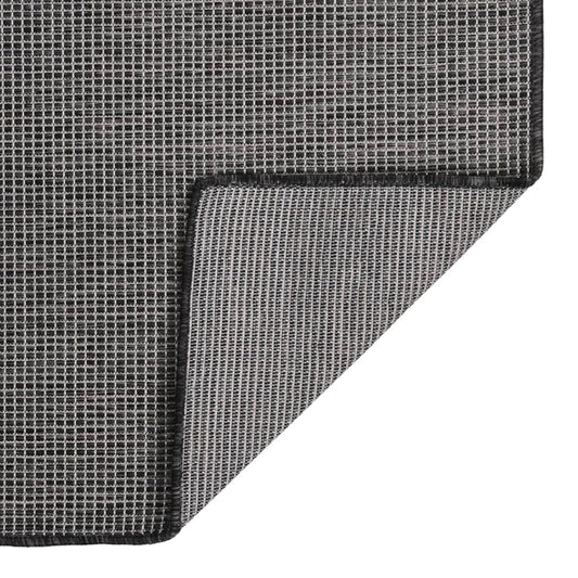 vidaXL Outdoor Flatweave Rug 80x150 cm Grey