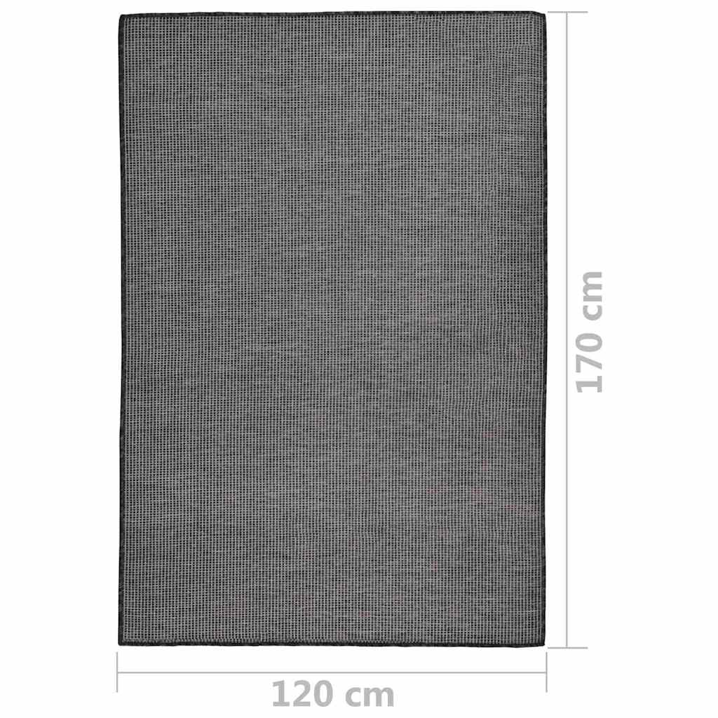vidaXL Outdoor Flatweave Rug 120x170 cm Grey