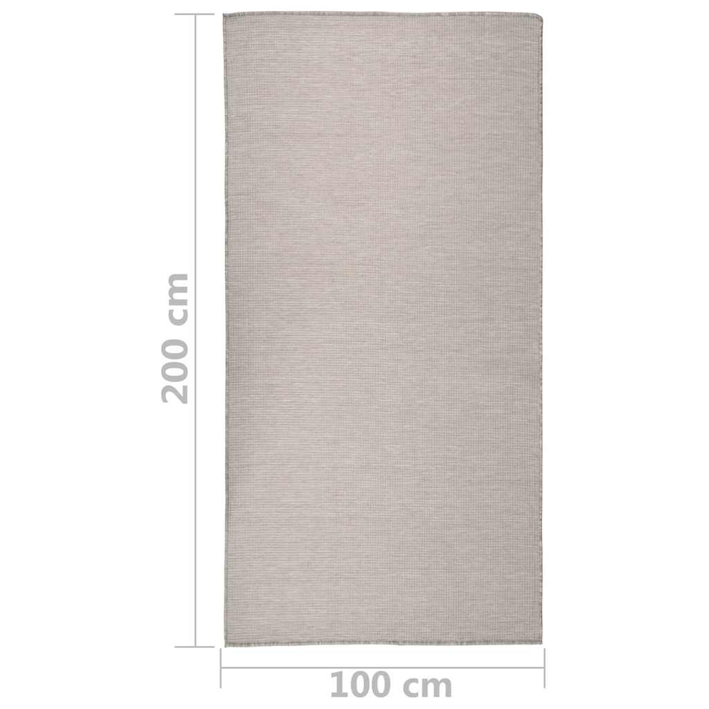 vidaXL Outdoor Flatweave Rug 100x200 cm Light Grey