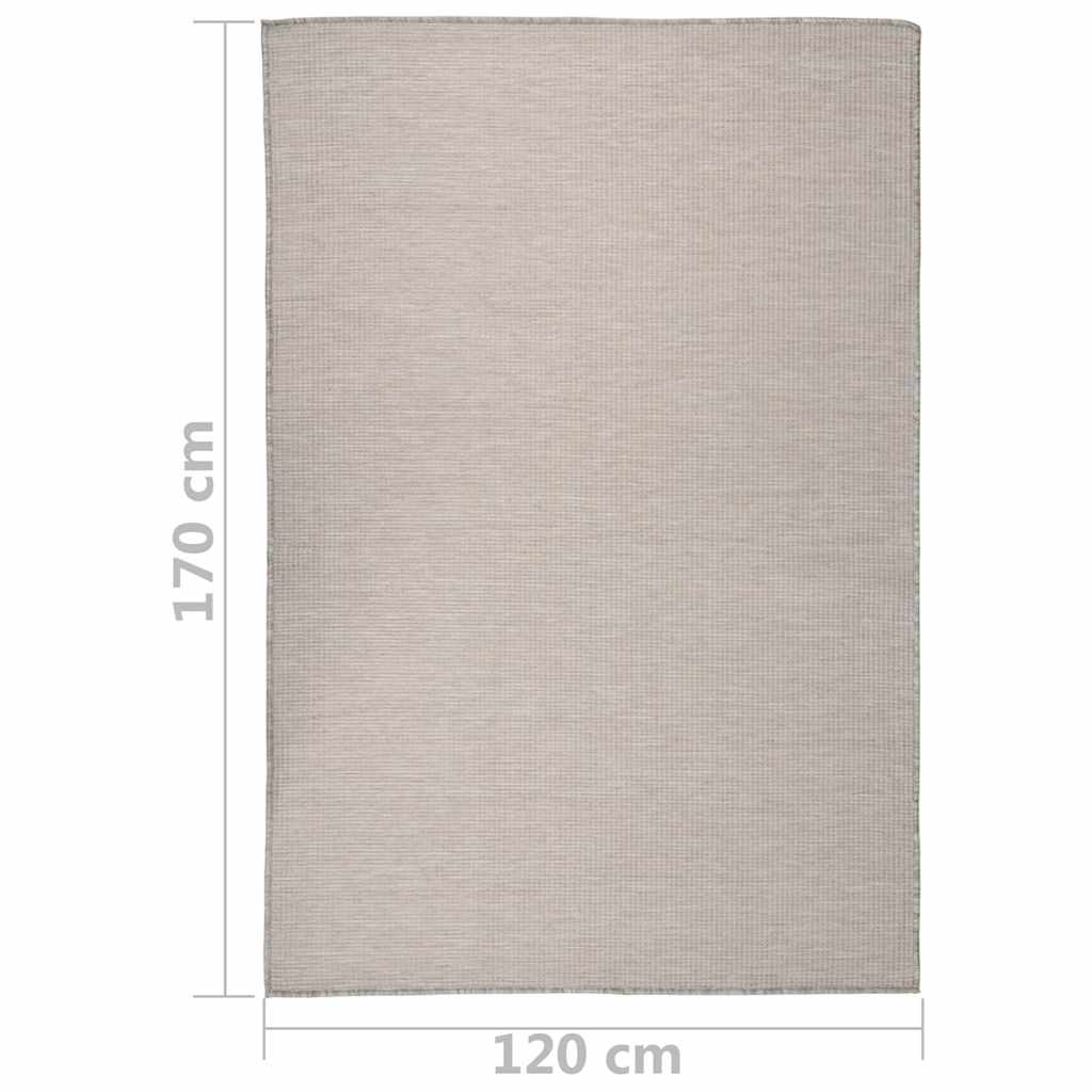 vidaXL Outdoor Flatweave Rug 120x170 cm Light Grey