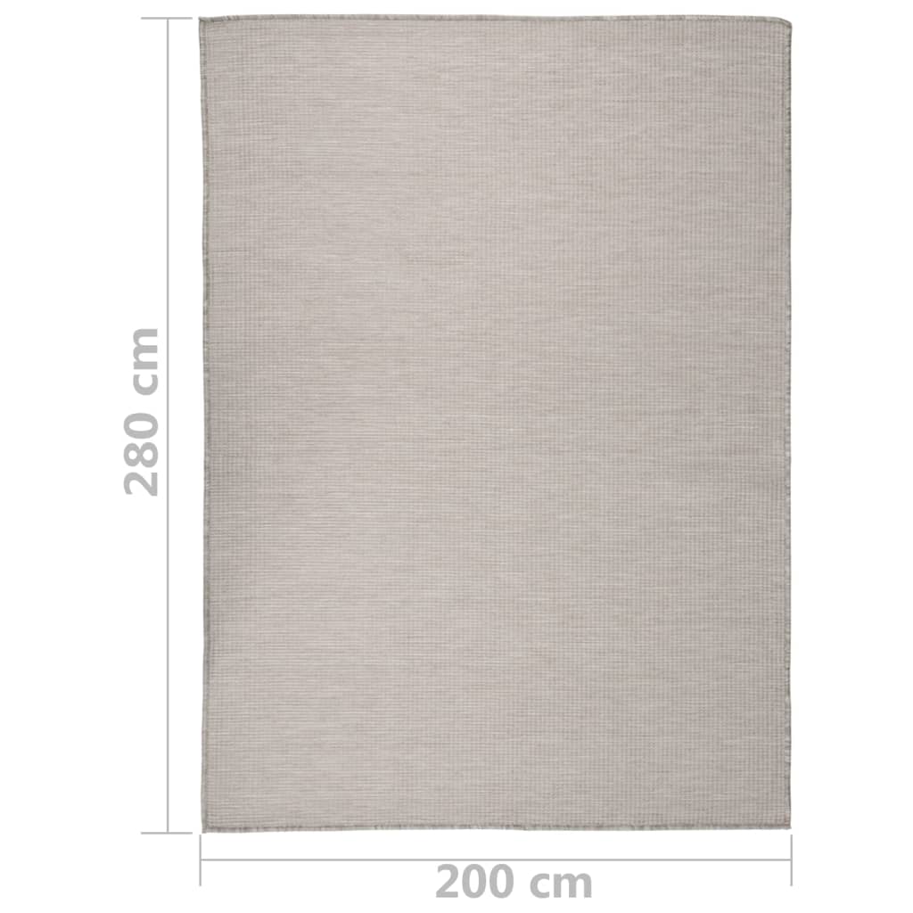 vidaXL Outdoor Flatweave Rug 200x280 cm Light Grey