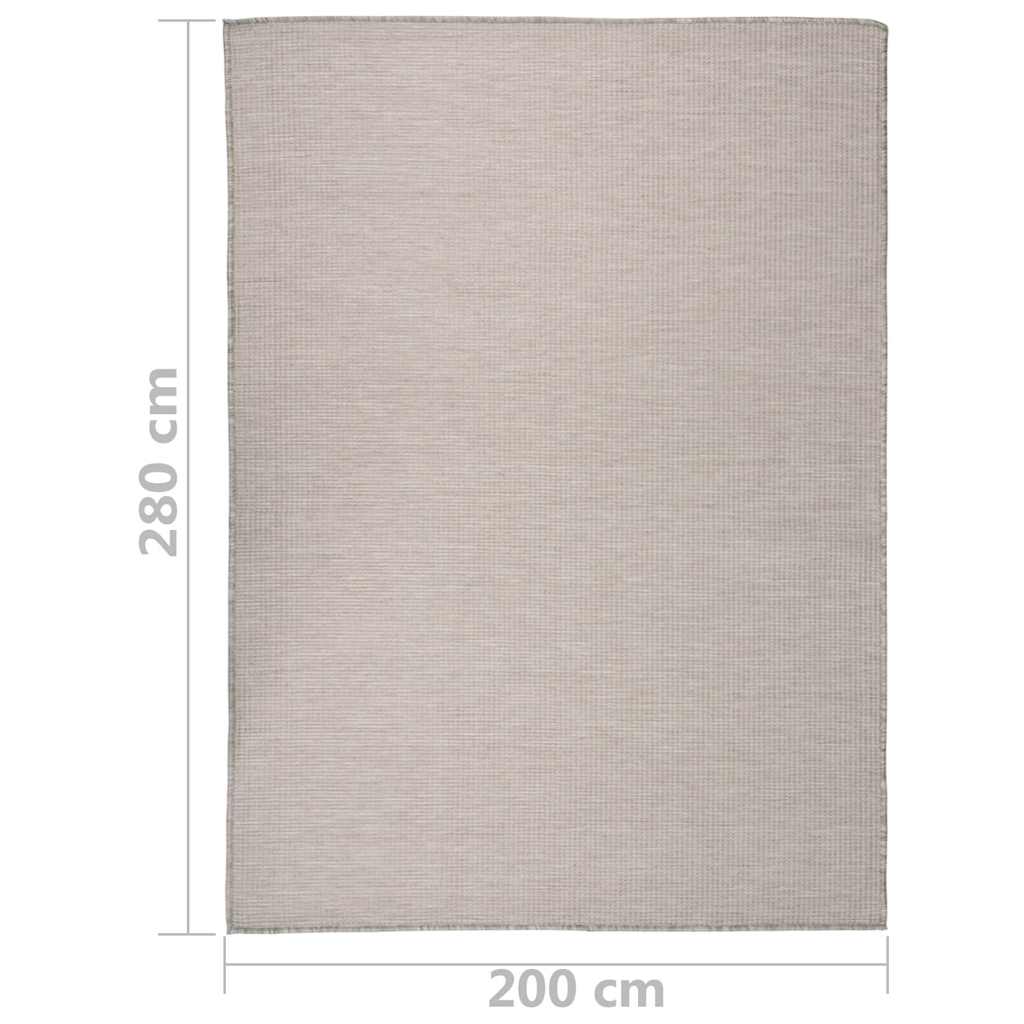 vidaXL Outdoor Flatweave Rug 200x280 cm Light Grey