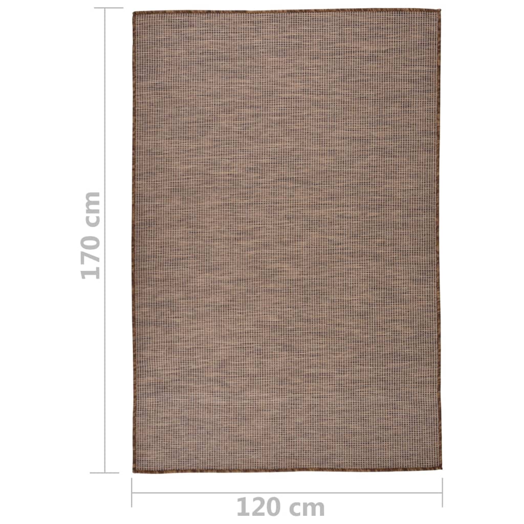 vidaXL Outdoor Flatweave Rug 120x170 cm Brown