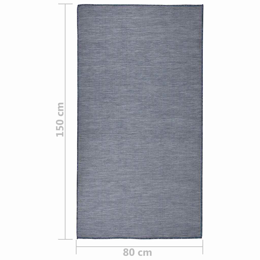 vidaXL Outdoor Flatweave Rug 80x150 cm Blue