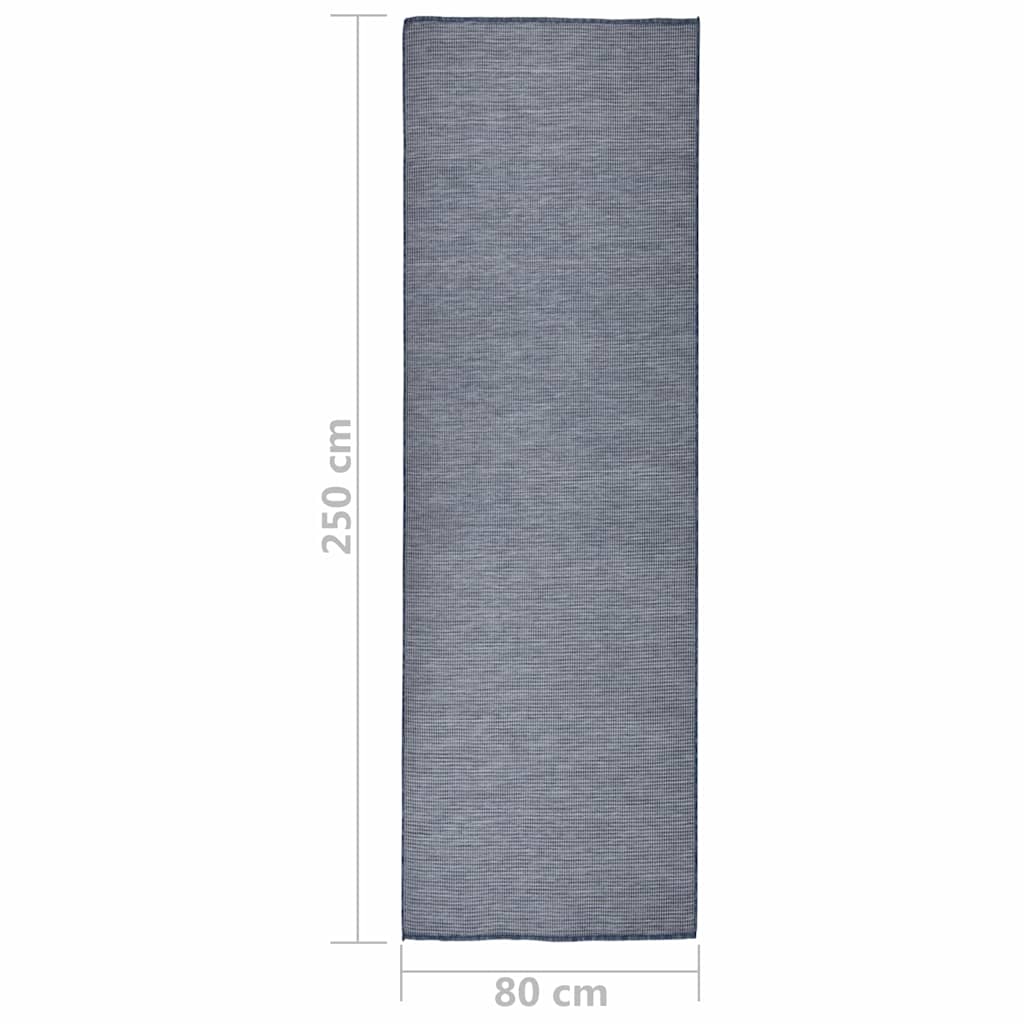 vidaXL Outdoor Flatweave Rug 80x250 cm Blue