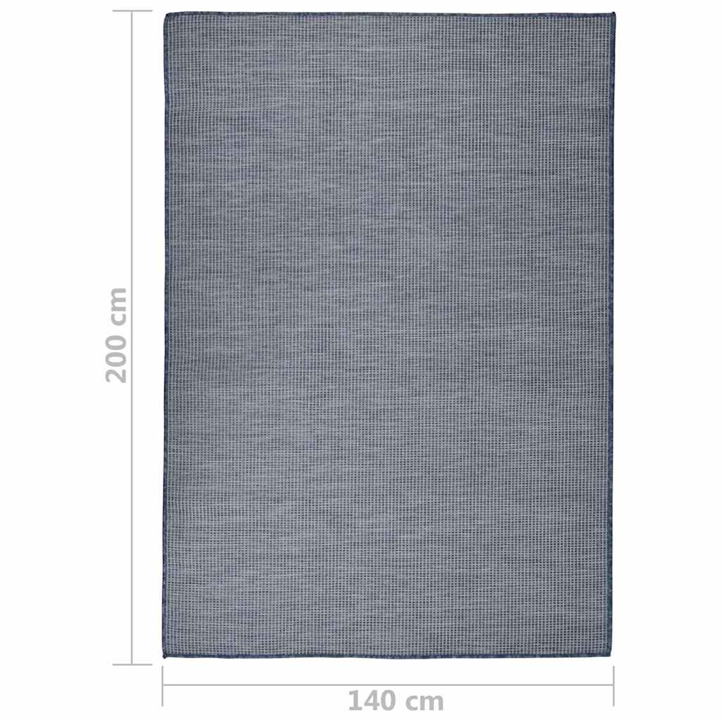 vidaXL Outdoor Flatweave Rug 140x200 cm Blue