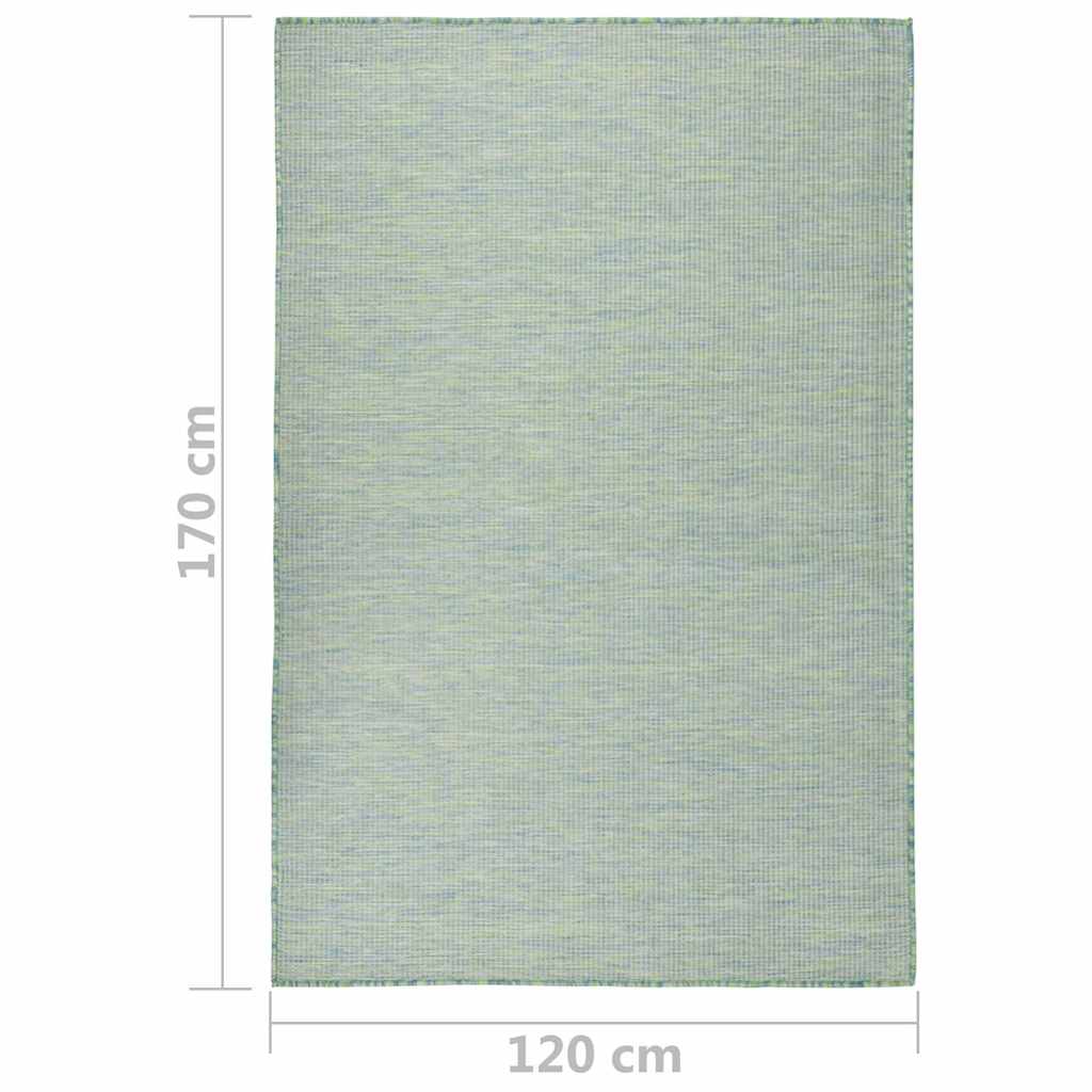vidaXL Outdoor Flatweave Rug 120x170 cm Turquoise