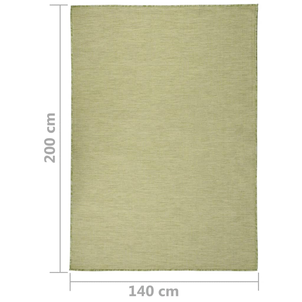 vidaXL Outdoor Flatweave Rug 140x200 cm Green